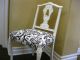 Set Of Four Vintage French Provincial Black And White Damask Dining Room Chairs Post-1950 photo 4