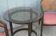 Mid Century Modern Dunbar Side Table With Circle Glass Top Vintage Design Knoll Post-1950 photo 11