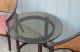 Mid Century Modern Dunbar Side Table With Circle Glass Top Vintage Design Knoll Post-1950 photo 6