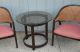 Mid Century Modern Dunbar Side Table With Circle Glass Top Vintage Design Knoll Post-1950 photo 8