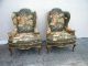 Pair Of Side By Side Queen Anne Wing Chairs And Ottoman By Heritage 2482 1900-1950 photo 1