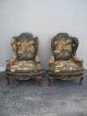 Pair Of Side By Side Queen Anne Wing Chairs And Ottoman By Heritage 2482 1900-1950 photo 5