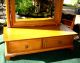 Vintage Hand Crafted Maple Shaving Dresser Vanity Mirror W/ Dovetailed Drawers Post-1950 photo 5