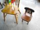 Antique Mickey Mouse Wooden Childs Chair Hand Painted 1900-1950 photo 1