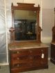 Pair Of Marble Top Victorian Antique Bedroom Dressers With Mirror Unknown photo 2