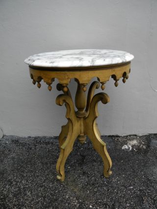 French Mahogany Marble - Top Side Table By Victorian 2165 photo