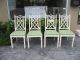 4 Vintage Chairs Faux Bamboo Hollywood Regency Faux Chinese Chippendale Style Post-1950 photo 3