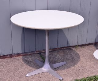Mid - Century Modern Burke White Star Trek Table With Chrome Tulip Base Vintage photo