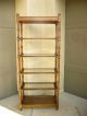 Vintage Mid Century Modern Bookcase Bookshelf Cane And Glass Shelves French Post-1950 photo 1
