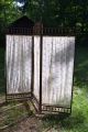 Circa 50 ' S Solid Oak Tri - Sectioned Room Divider: Orig.  Antique French Lace Other photo 2