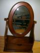 Vintage Dresser Vanity Jewelry Box Oval Tilt Mirror Post-1950 photo 10