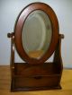 Vintage Dresser Vanity Jewelry Box Oval Tilt Mirror Post-1950 photo 1