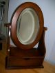 Vintage Dresser Vanity Jewelry Box Oval Tilt Mirror Post-1950 photo 4