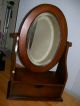 Vintage Dresser Vanity Jewelry Box Oval Tilt Mirror Post-1950 photo 5