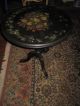 Rare Antique Victorian Hand Painted Black Marble/slate Top Table 1800-1899 photo 1