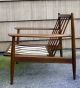 Antq Danish Modern Mid Century Baumritter Solid Walnut Lounge Chair Exclnt Cond Post-1950 photo 1