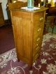 Antique Oak Dresser Highboy Lingerie W/ Brass Hardware Bureau Made In Usa 1900-1950 photo 2