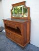 Victorian Oak Carved Marble - Top Buffet/server With Mirror 2488 1900-1950 photo 1