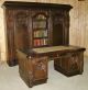 Large Carved Oak Eagle Desk 1900-1950 photo 8