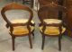 Pair Antique Victorian Carved Balloon Back Side Chairs Round Upholstered Seats 1800-1899 photo 9