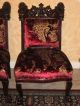 19c Antique Pair Of Chairs Hand Carved Mahogany Victorian Art Nouveau 1800-1899 photo 1