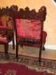 19c Antique Pair Of Chairs Hand Carved Mahogany Victorian Art Nouveau 1800-1899 photo 7