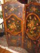 Antique 20 ' S Floor Screen/room Divider Hand Painted Flowers Other photo 2