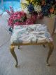 Vintage Italian Mod Dep Glam Gold Metal Vanity Stool Bench Chair Decor Queen Ann Post-1950 photo 3