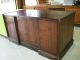 Antique Solid Wood Executive Office Desk Double Pedestal Kneehole In Arkansas Post-1950 photo 1