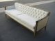 Vintage White French Provincial Tufted Sofa Couch Loveseat Chic Shabby Post-1950 photo 2