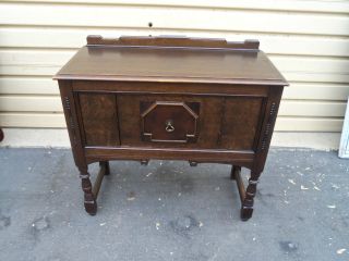 50230 Antique Oak Server Buffet Cabinet photo