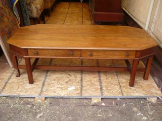 Antique Walnut Coffee Table With Drawers photo