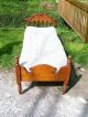 Primitive Wood Youth Child Bed Oak With Old Mattress Too 1900-1950 photo 3