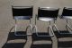 4 Modern Chairs,  Mies Van Der Rohe Style,  Chrome & Black Leather,  20th C.  Vintage Post-1950 photo 6