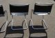 4 Modern Chairs,  Mies Van Der Rohe Style,  Chrome & Black Leather,  20th C.  Vintage Post-1950 photo 7