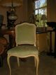 Vintage French Style Side Chair Velvet Upholstery Ivory Paint Desk Chair Post-1950 photo 1