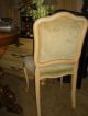 Vintage French Style Side Chair Velvet Upholstery Ivory Paint Desk Chair Post-1950 photo 2