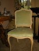 Vintage French Style Side Chair Velvet Upholstery Ivory Paint Desk Chair Post-1950 photo 4