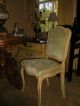 Vintage French Style Side Chair Velvet Upholstery Ivory Paint Desk Chair Post-1950 photo 5