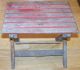 Vintage Antique Wood Folding Step Stool Wooden Fold Seat Red Brown Rustic Child Unknown photo 4
