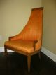 Orange Mid Century Modern Tall Back Arm Chair Hollywood Regency Retro Post-1950 photo 2