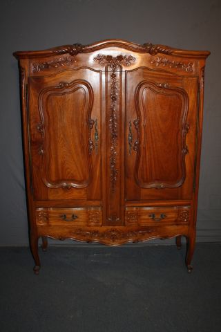 Antique Or Vintage Carved Armoire Ornate French Style Carving photo