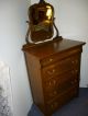 Antique Oak Dresser Bureau W/ Shaped Beveled Mirror Quartersawn Oak Refinished 1900-1950 photo 5