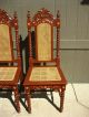 Set Of 5 Jacobean Style Chairs Ornate With Marquetry Inlay,  Cane Back & Seat Post-1950 photo 3