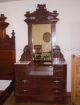 Antique Walnut & Burled Elm Bedroom Set Marble Top Finish Circa 1880s 1800-1899 photo 1
