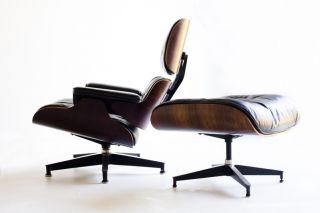 Mid Century Ray And Charles Eames 670 Rosewood Lounge Chair And Ottoman photo