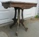 True Antique Shabby Chic Solid Walnut Eastlake Stand Old White Paint Great Look Primitives photo 10