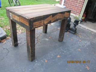 Early Printers Table - - Work Bench W/ Square Legs - Erlanger Print Shop - Try Uship photo