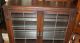 Wonderful English Antique Leaded Glass Bookcase / Cabinet.  Made From Dark Oak. 1900-1950 photo 1