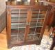 Wonderful English Antique Leaded Glass Bookcase / Cabinet.  Made From Dark Oak. 1900-1950 photo 5